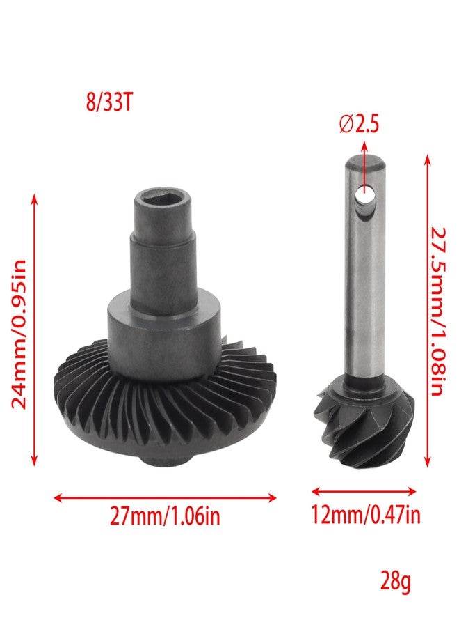 MEUS RACING تروس تفاضلية MEUS RACING ذات السرعة المنخفضة 8T-33T لـ Axial SCX10 II SCX10 III SCX10 PRO، محور AR44 AR45، قطع غيار ترقية سيارات الزحف RC بمقياس 1/10 (8T-33T) - Image 2
